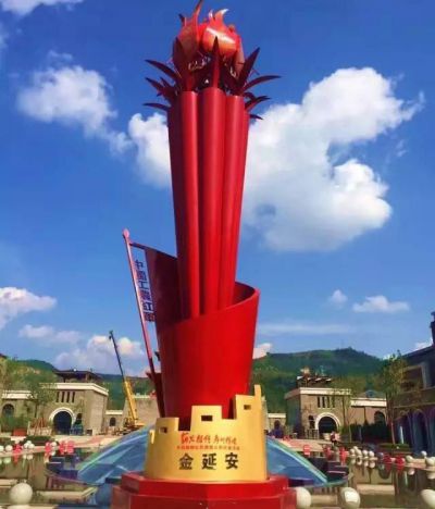 大型广场户外景观抽象火炬博鱼网页版摆件
