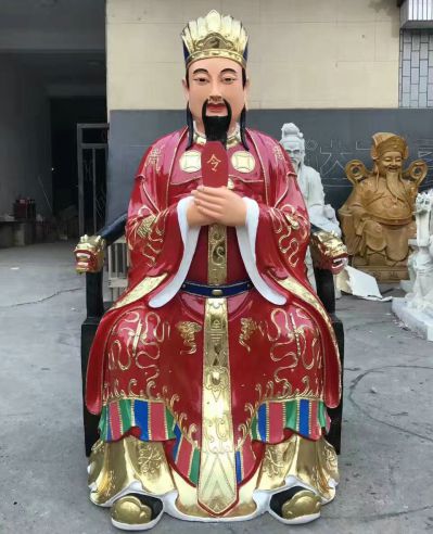 玻璃钢彩绘大型仿真人物景观三官博鱼网页版