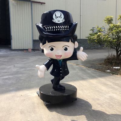 公园玻璃钢卡通女警察博鱼网页版