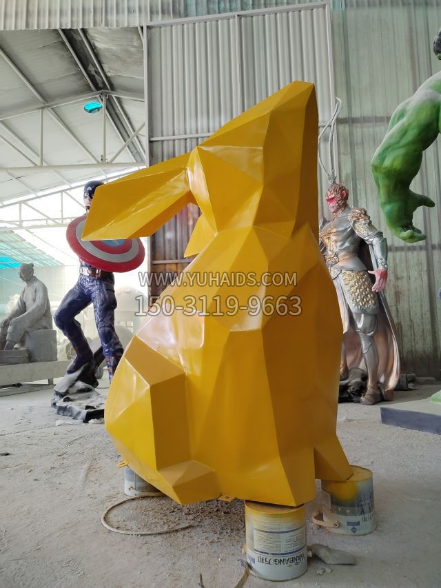 3d打印几何造型玻璃钢兔子博鱼网页版摆件