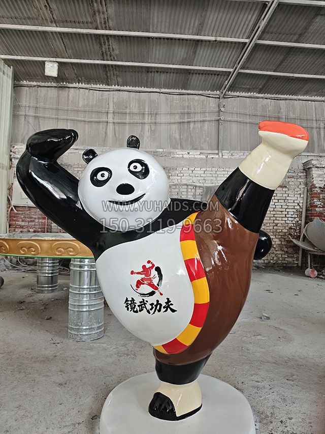 踢腿熊猫玻璃钢卡通功夫熊猫博鱼网页版