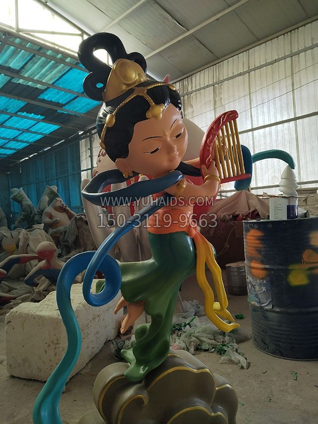 敦煌飞天玻璃钢卡通仙女博鱼网页版