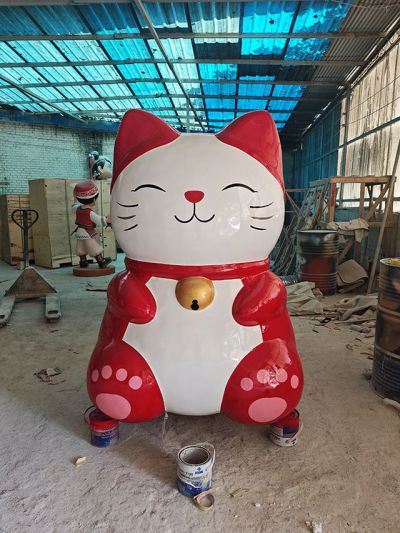 泡沫雕刻招财猫商超门市美陈博鱼网页版