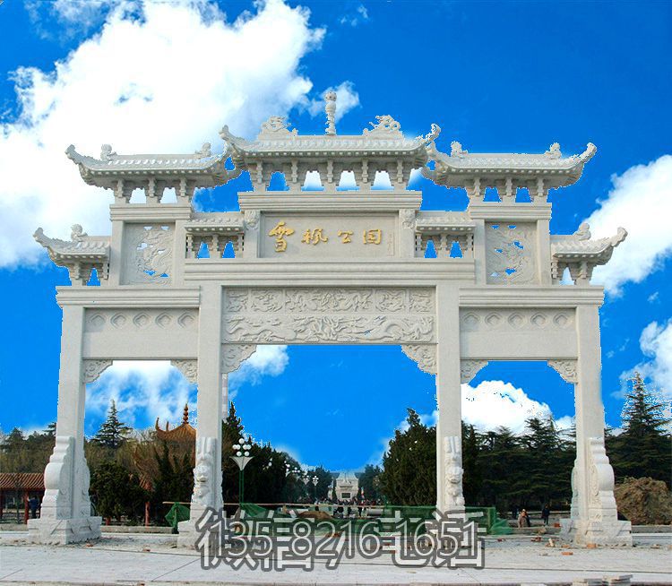 公园石雕牌坊汉白玉牌楼