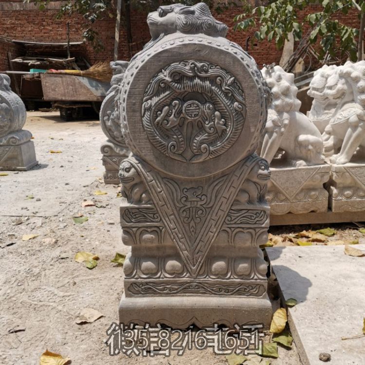 抱鼓汉白玉仿古门墩抱鼓石古镇庭院景观街景装饰摆件