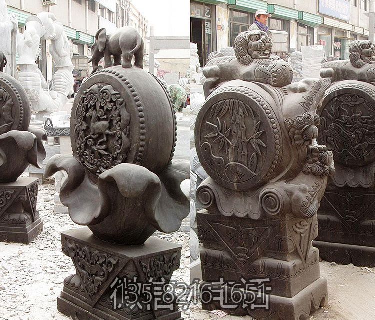 大理石仿古大象抱鼓石