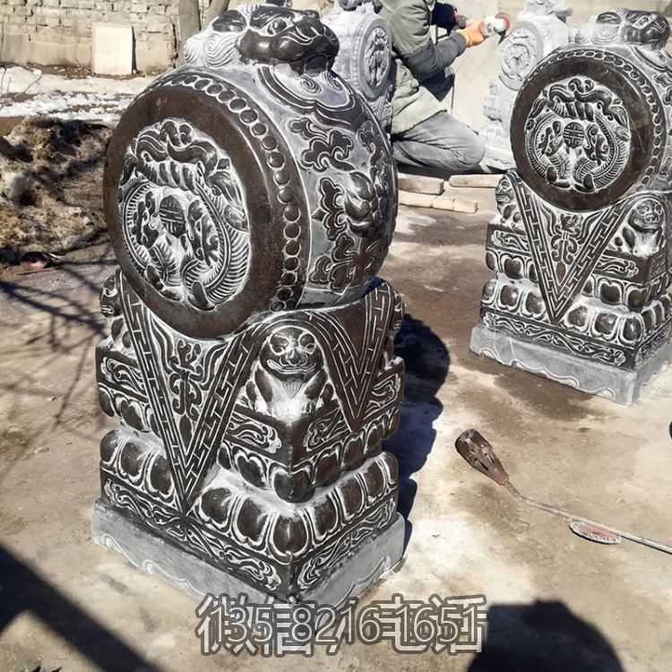 花岗岩抱鼓石门墩仿古做旧大型摆件博鱼网页版公司门口装饰