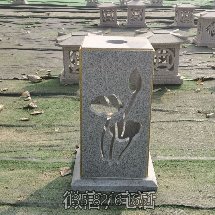 大理石仿古照明太阳能石灯酒店园林户外草坪地灯摆件