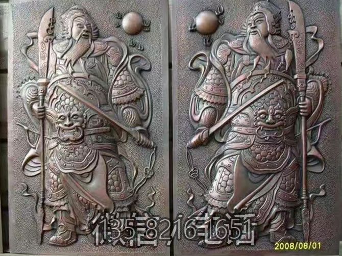 锻铜门神浮雕壁画