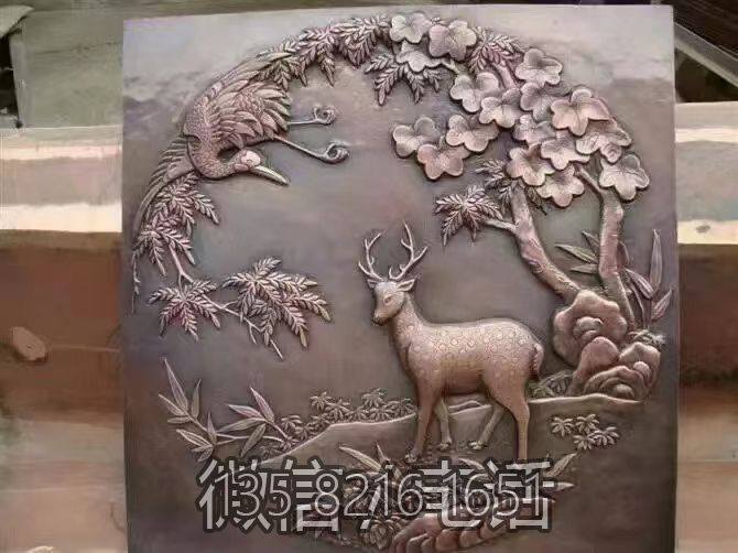 鹿鹤呈祥浮雕