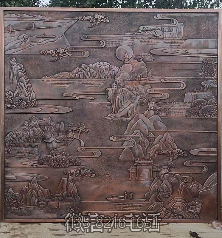 山水装饰浮雕背景墙