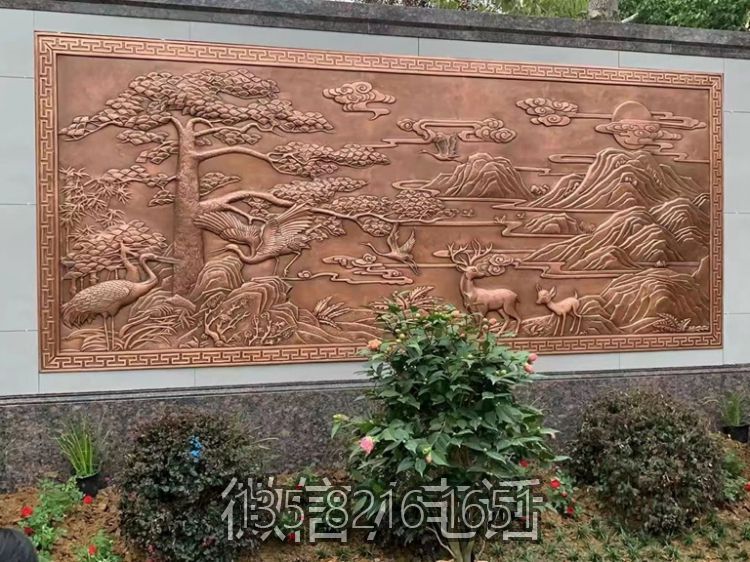 迎客松浮雕壁画