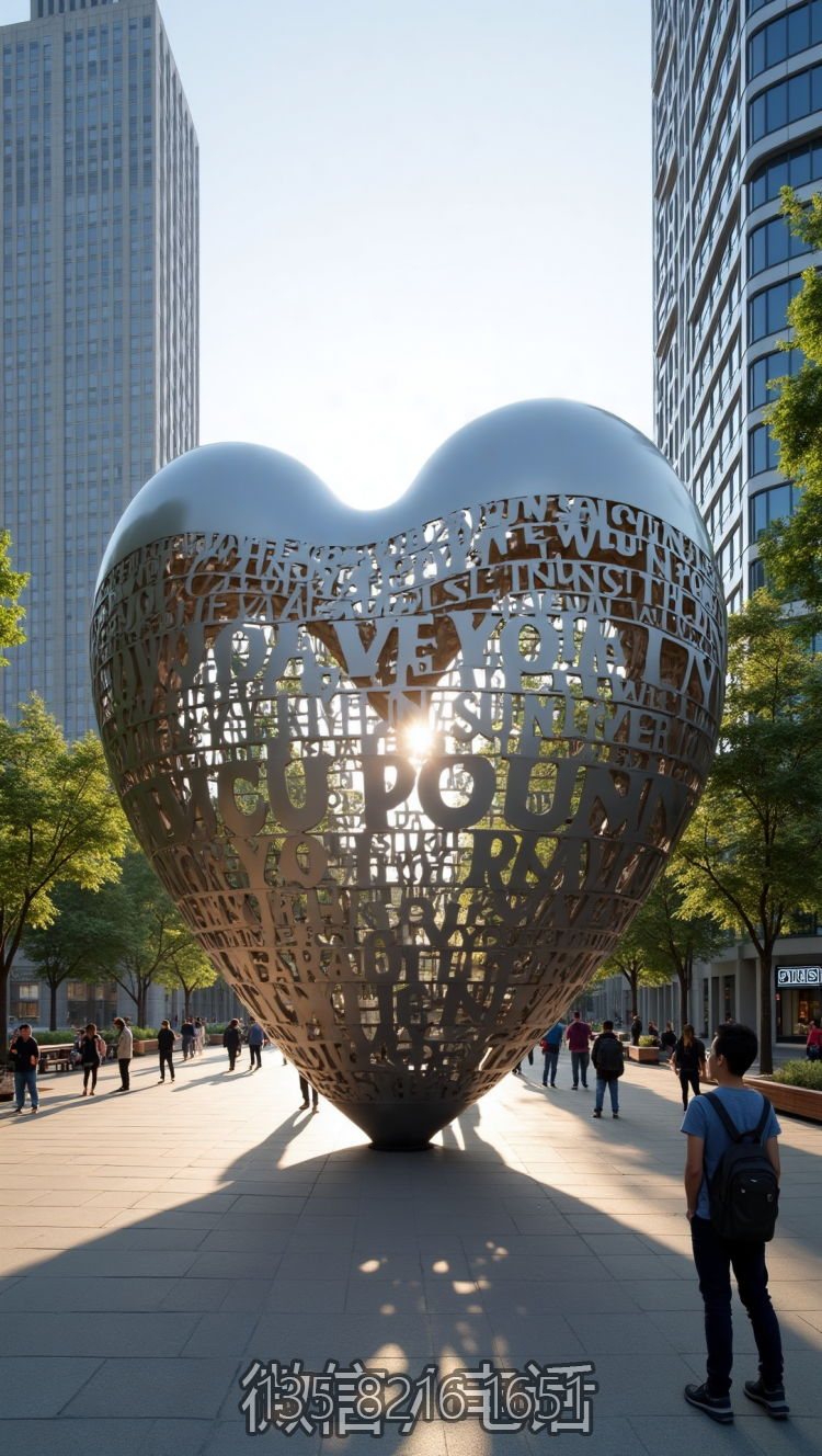 字面镂空不锈钢爱心博鱼网页版