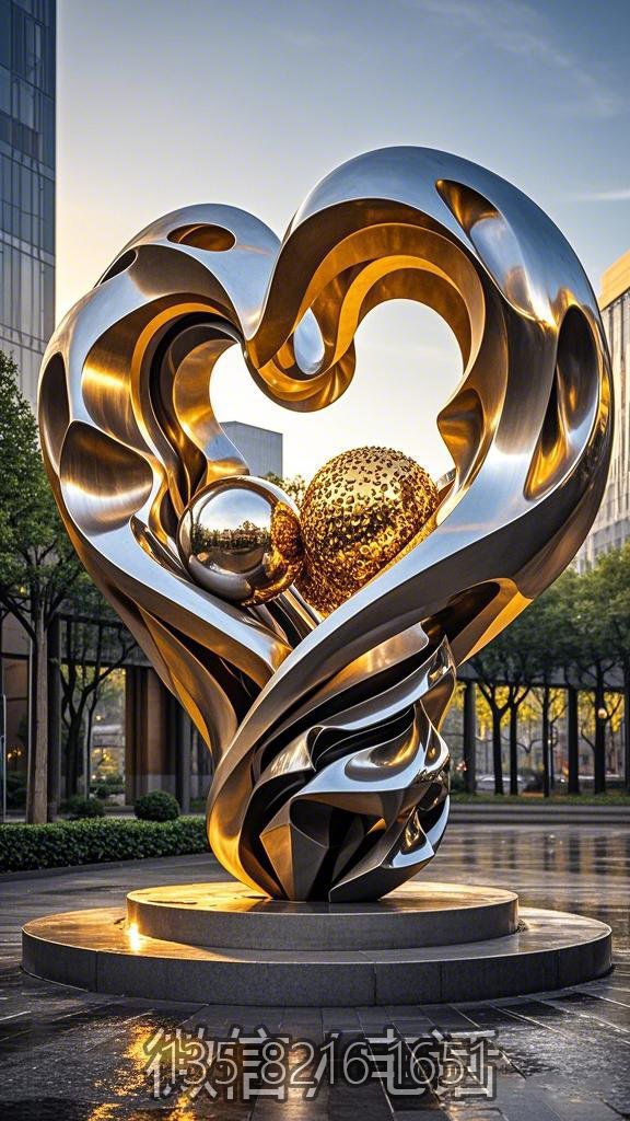 镜面不锈钢心形景观博鱼网页版