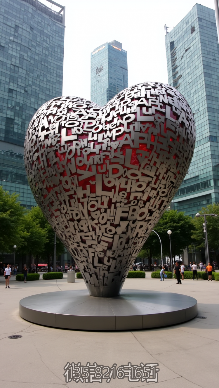 字面拼接镂空爱心不锈钢博鱼网页版