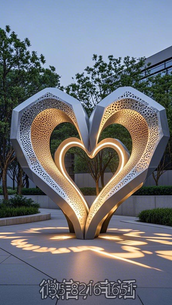 不锈钢比心镂空发光爱心博鱼网页版