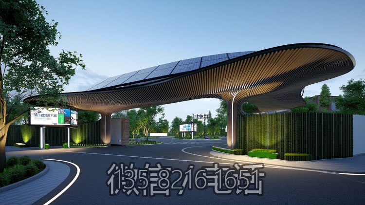 园林创意不锈钢大门造型景观