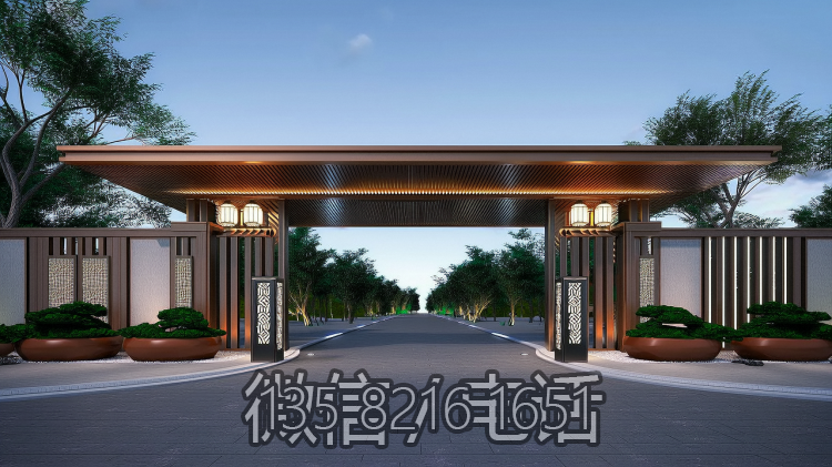 现代园林不锈钢大门造型景观