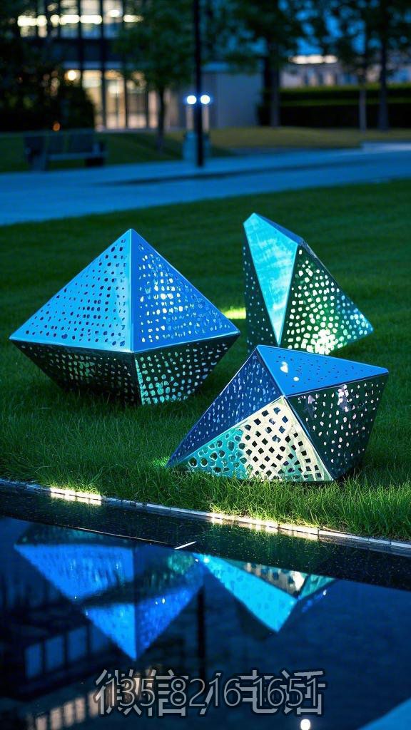 镂空发光不锈钢几何石头博鱼网页版