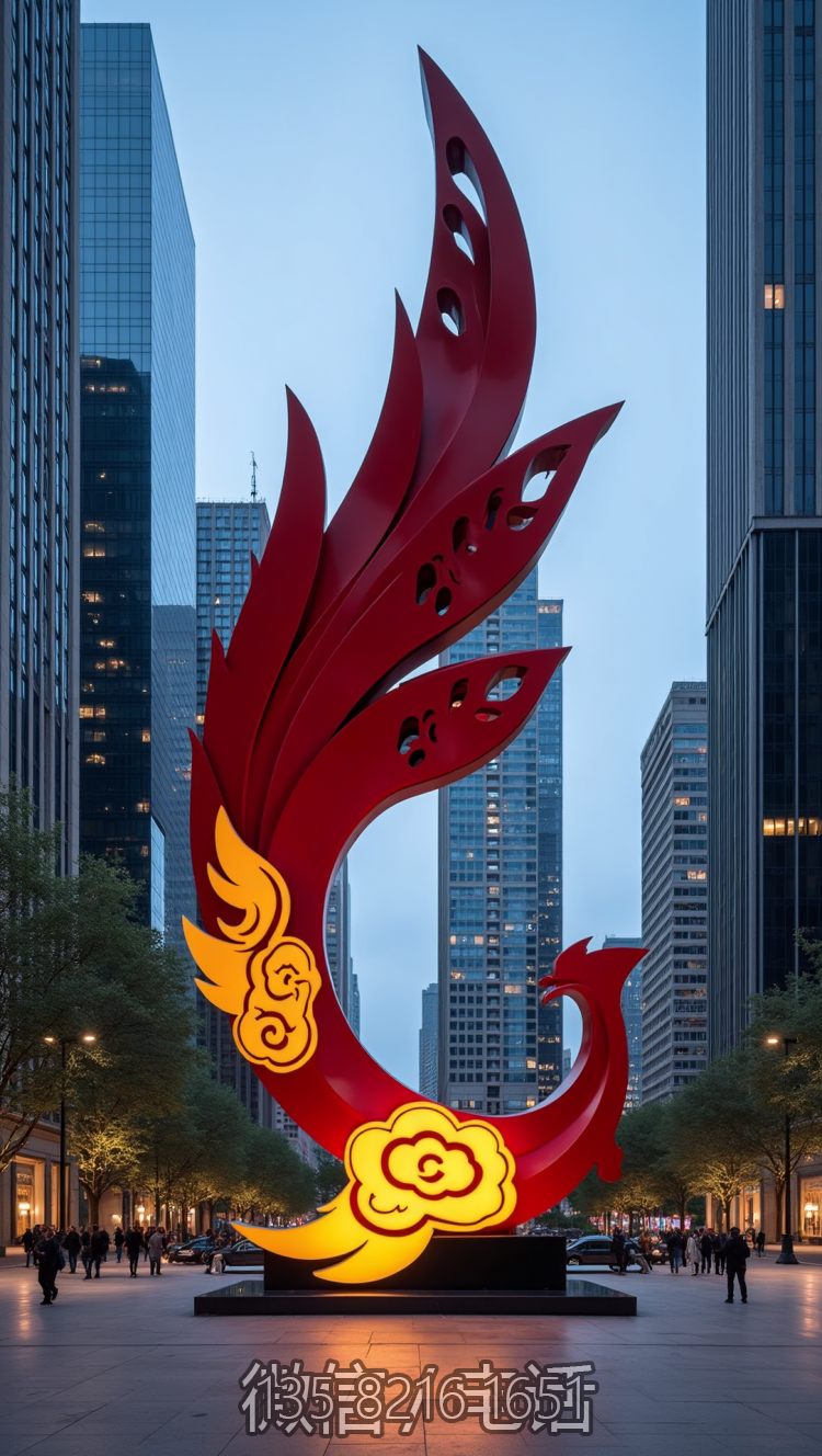 国风神鸟不锈钢抽象凤凰博鱼网页版