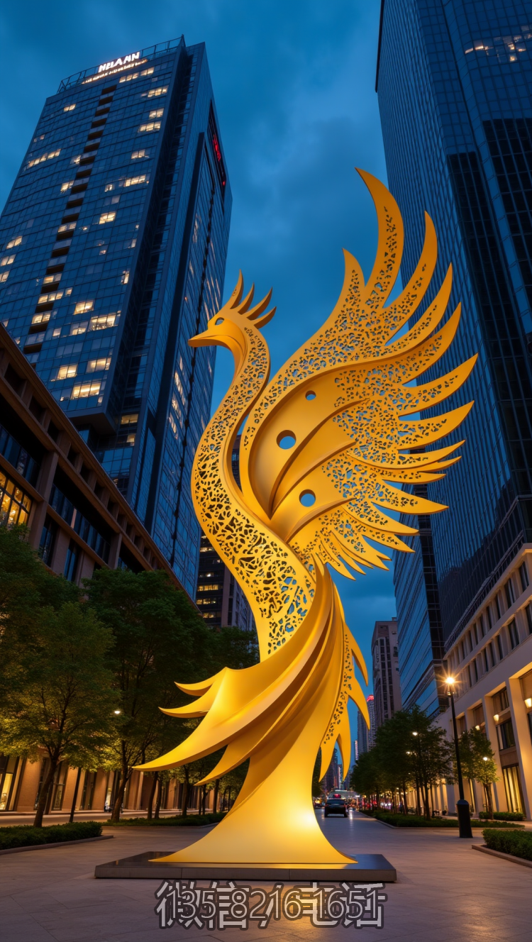 不锈钢凤凰抽象神鸟景观博鱼网页版
