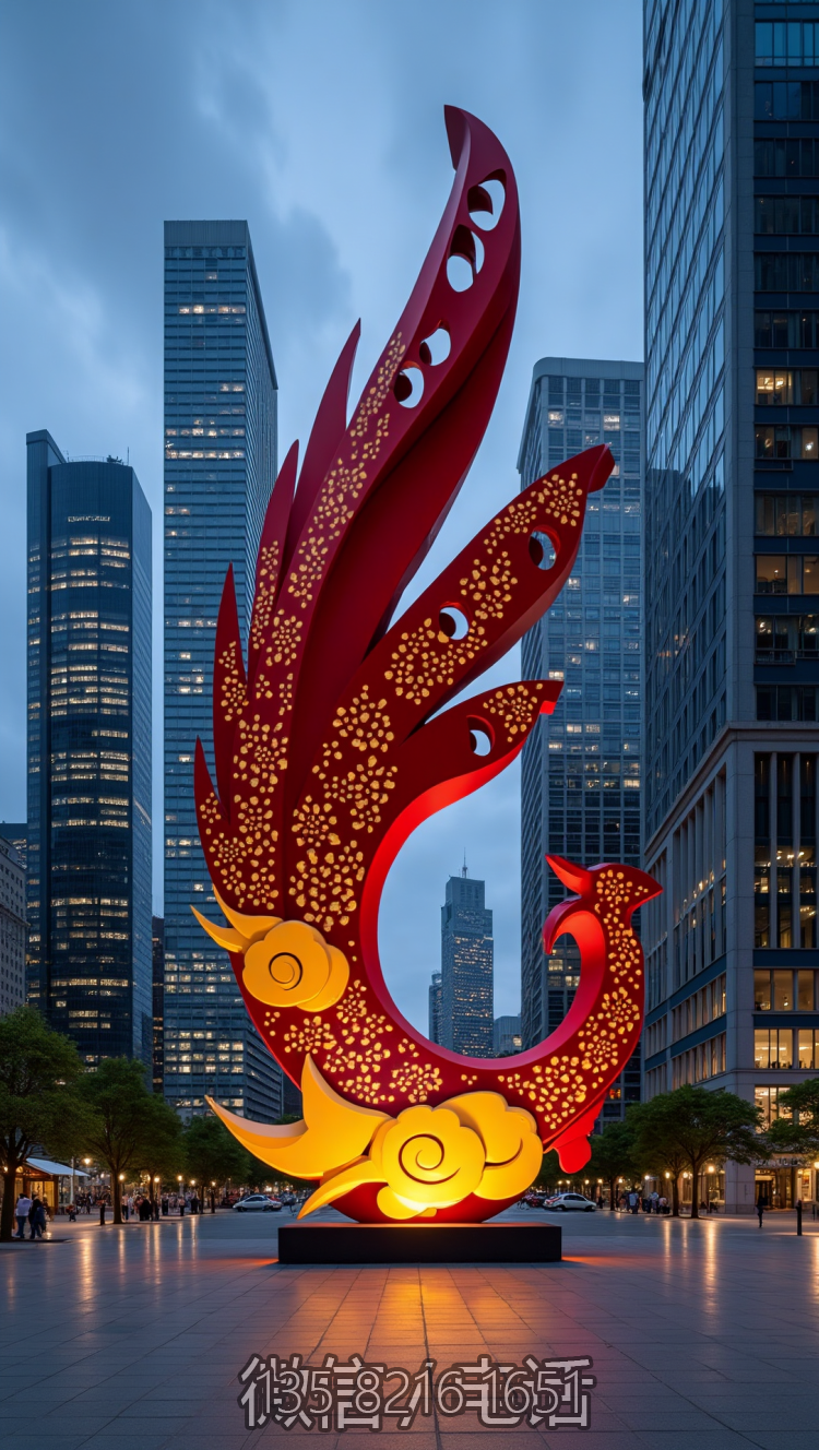 城市广场抽象不锈钢凤凰博鱼网页版
