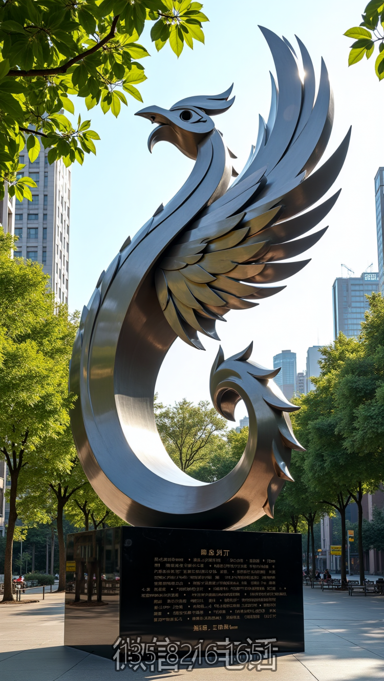 公园里的抽象不锈钢凤凰博鱼网页版