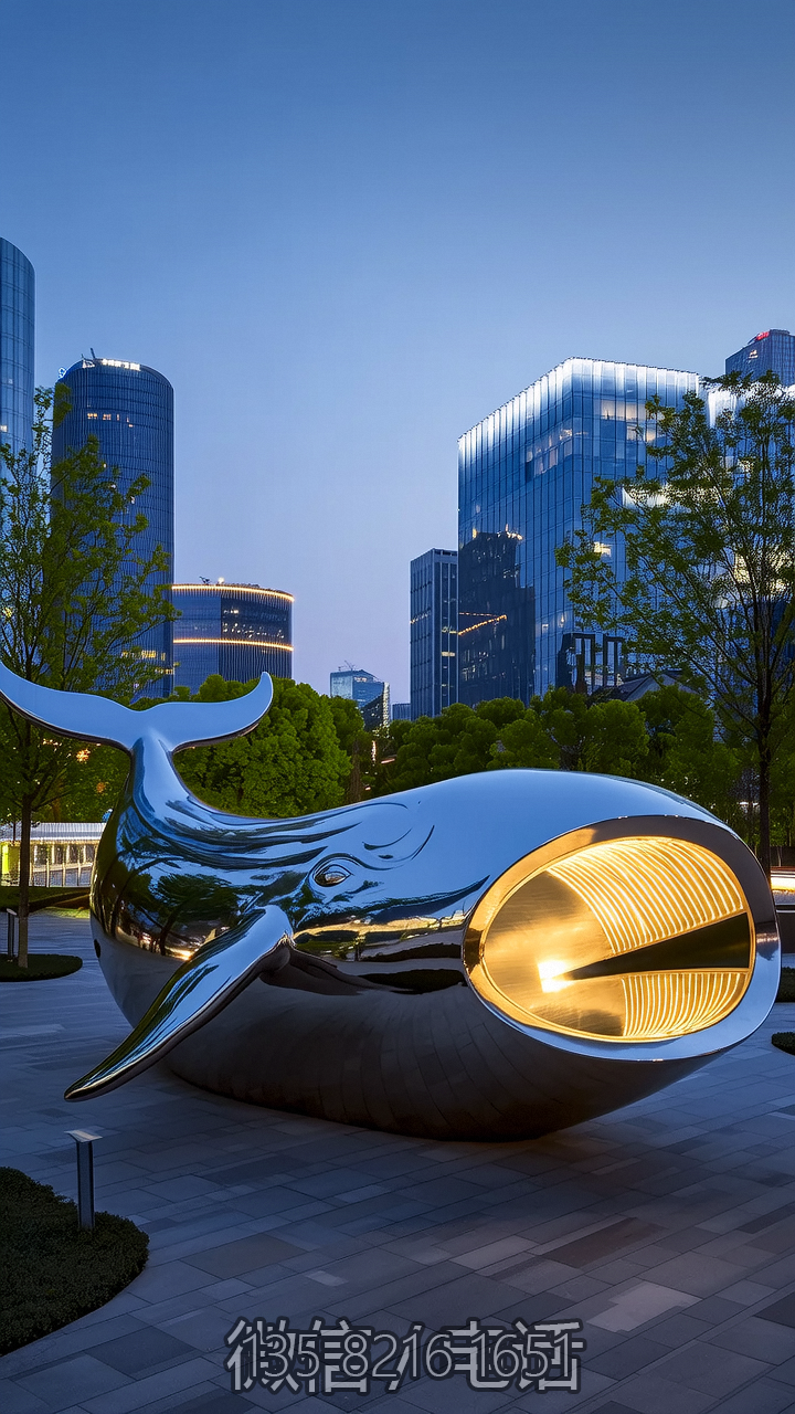 城市园林创意不锈钢发光鲸鱼博鱼网页版