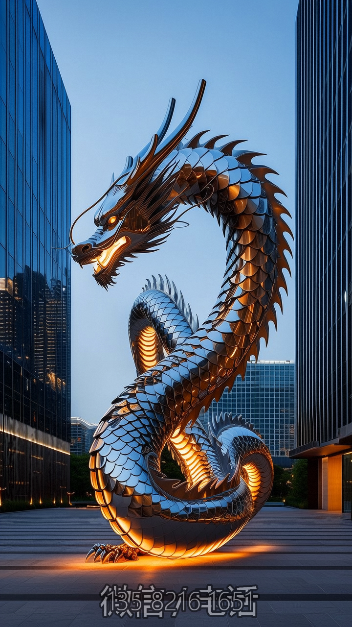 镜面不锈钢神龙大型神兽博鱼网页版