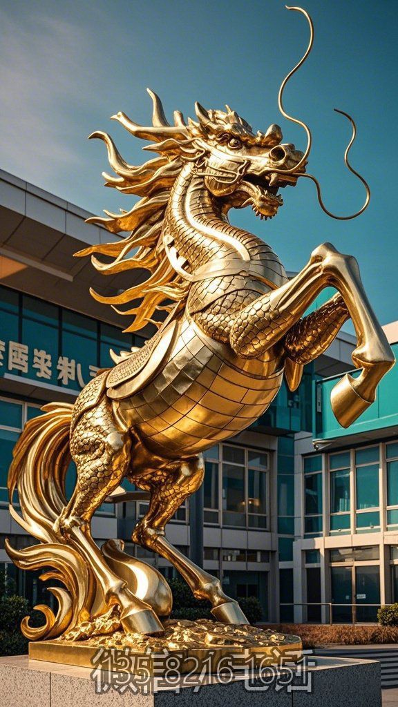 企业门口的金色不锈钢龙马博鱼网页版