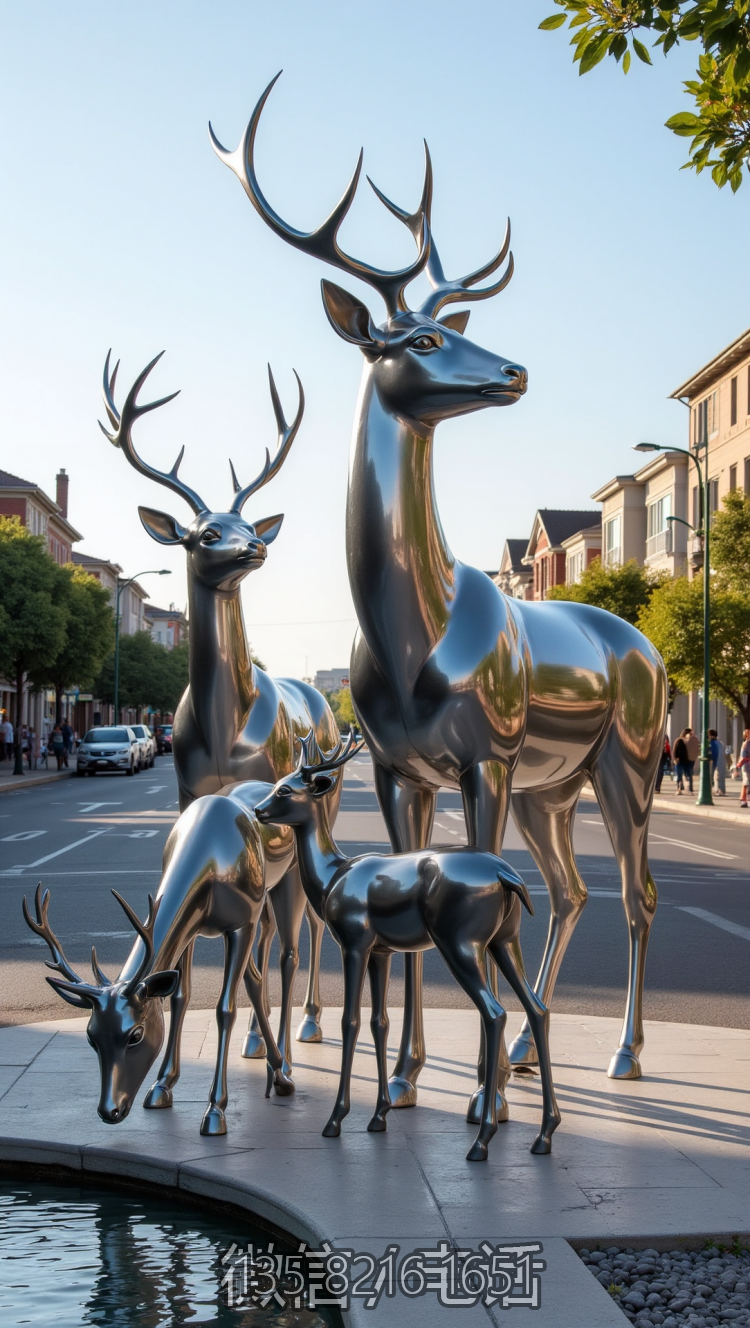 小区水景不锈钢梅花鹿群博鱼网页版