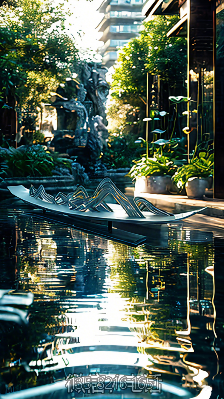 东方山水画风格不锈钢小船博鱼网页版