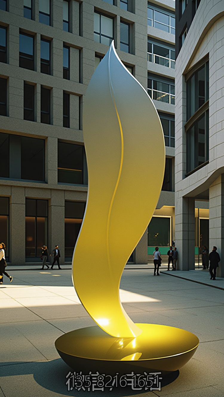 抽象不锈钢树叶艺术博鱼网页版摆件