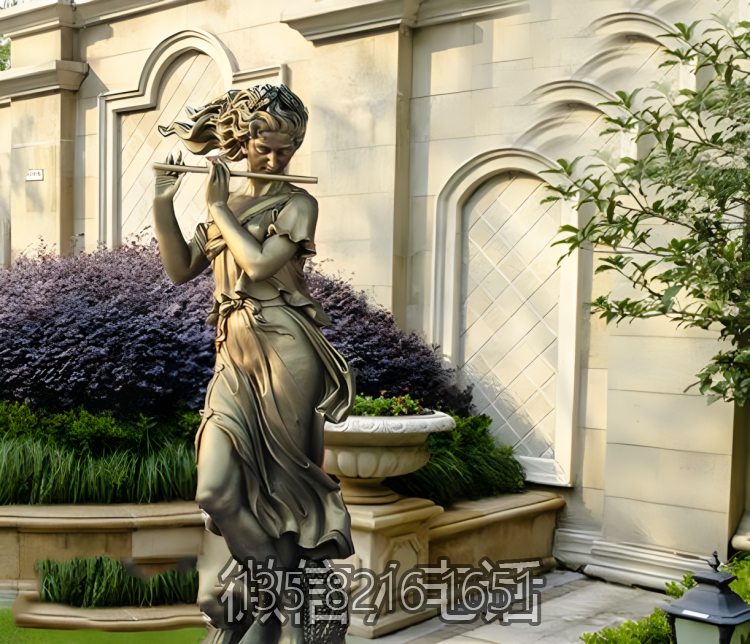别墅小区装饰景观摆件铜雕吹笛子的西方人物博鱼网页版