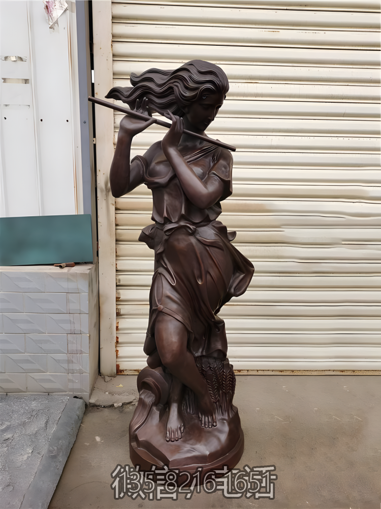 玻璃钢户外园林创意吹笛子的人物博鱼网页版