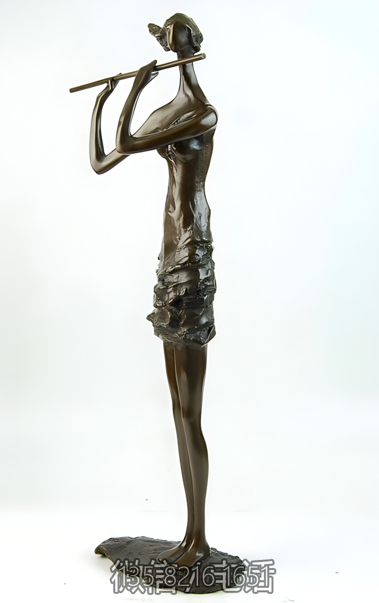 铸铜装饰摆件吹笛子的美女人物博鱼网页版