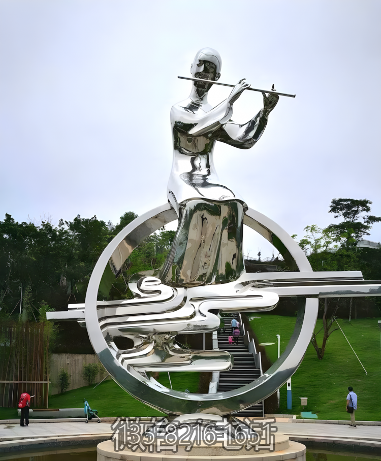 户外不锈钢创意景观吹笛子的人物博鱼网页版