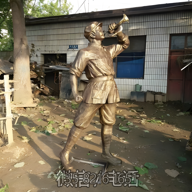 红军战士景观铜雕吹号角的人物博鱼网页版