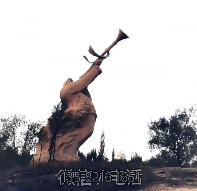 户外石雕大型吹唢呐的景观人物博鱼网页版