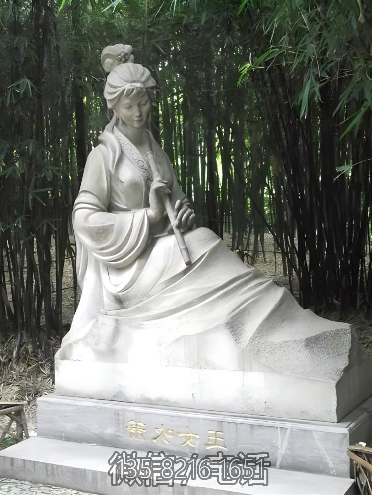 石雕园林吹箫的人物博鱼网页版装饰景观