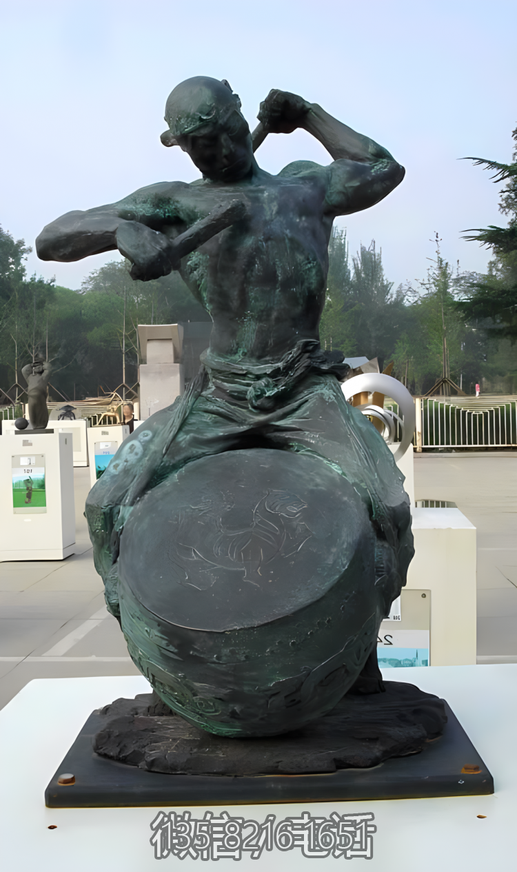 户外仿古青铜景观打鼓的人物博鱼网页版