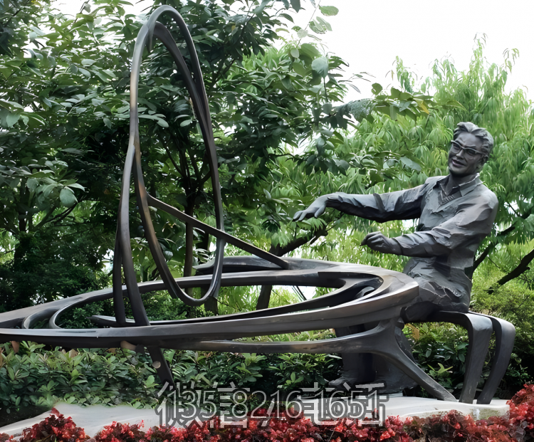 户外花园景观玻璃钢仿铜创意景观弹钢琴的人物博鱼网页版