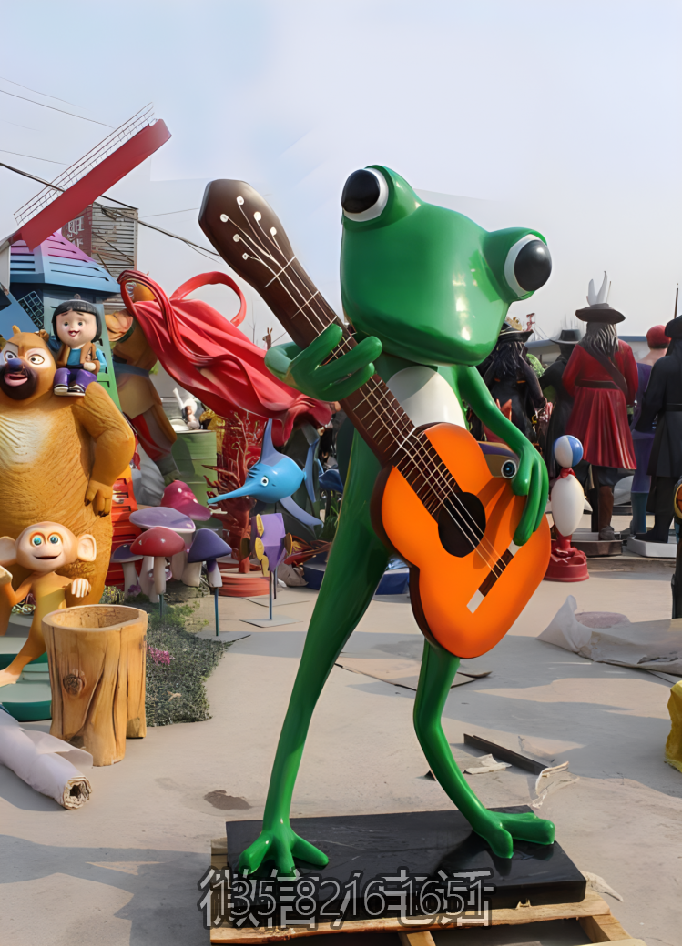 玻璃钢卡通弹吉他的青蛙博鱼网页版