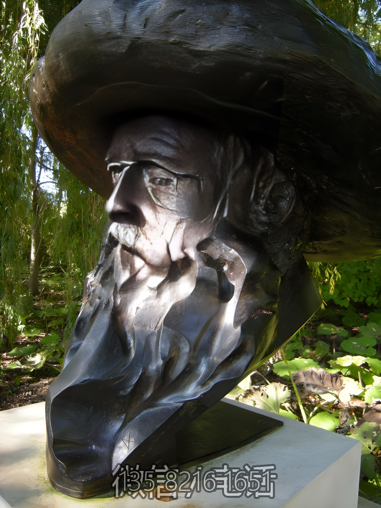 世界著名法国印象派画家莫奈铜雕头像园林景区玻璃钢画家博鱼网页版