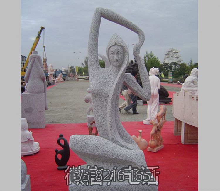 户外园林景观装饰摆件大理石石雕抽象人物美女博鱼网页版