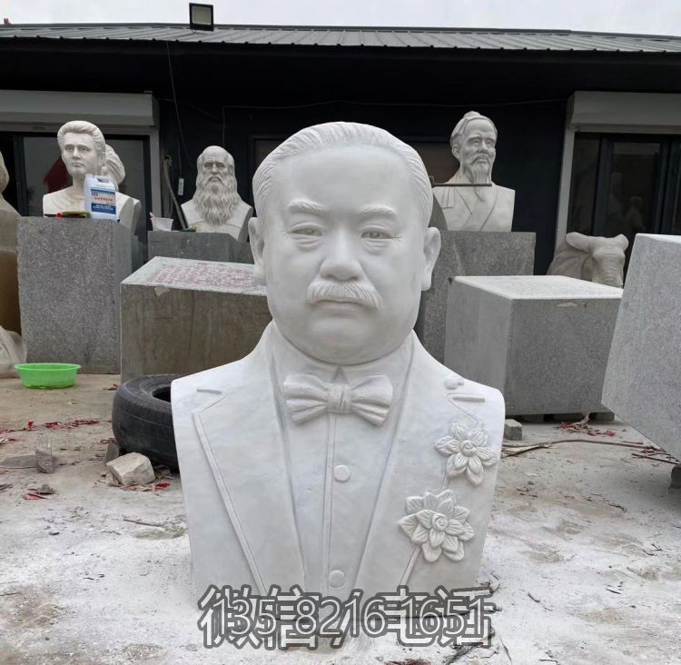名人汉白玉大理石石刻詹天佑胸像博鱼网页版