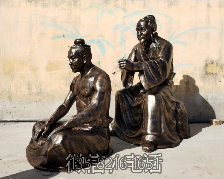 情景人物玻璃钢仿铜古代名医扁鹊博鱼网页版