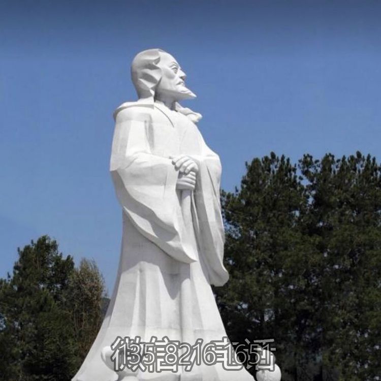 花园广场汉白玉中国东晋时期著名田园诗人陶渊明石雕