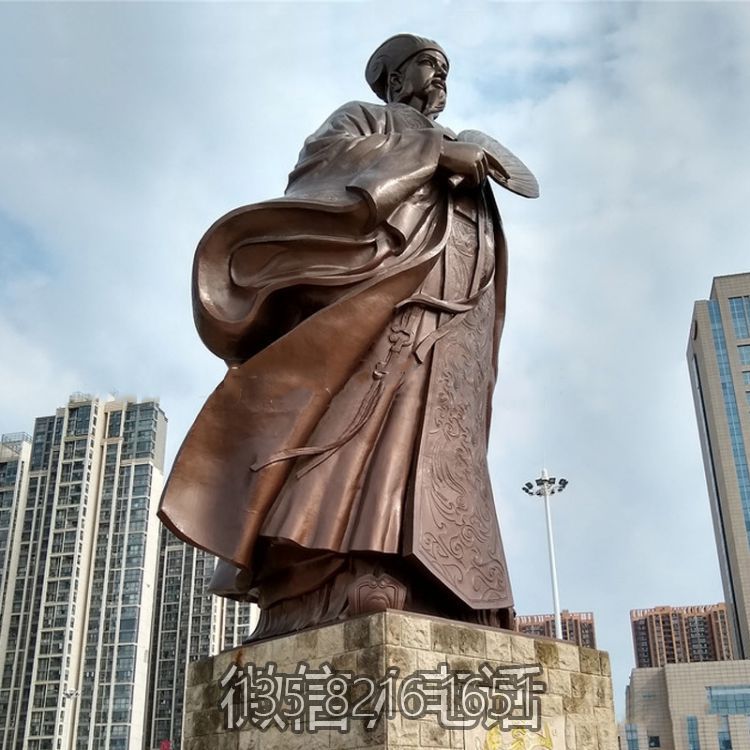 城市广场大型人物铜像，古代历史名人诸葛孔明诸葛亮博鱼网页版