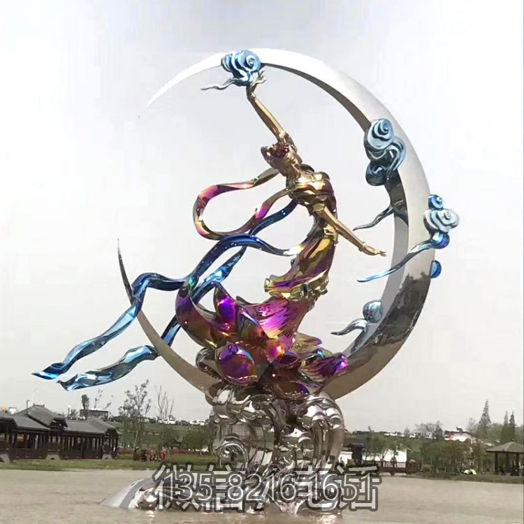 中国上古神话人物不锈钢嫦娥奔月广场景观博鱼网页版